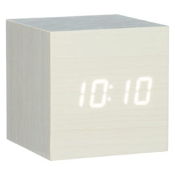 Gingko Click Clock Cube LED Alarm Clock White